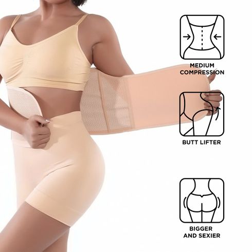 女士腰部訓練腰帶高彈力透氣腰部修剪器減肥收腹帶塑身腰帶