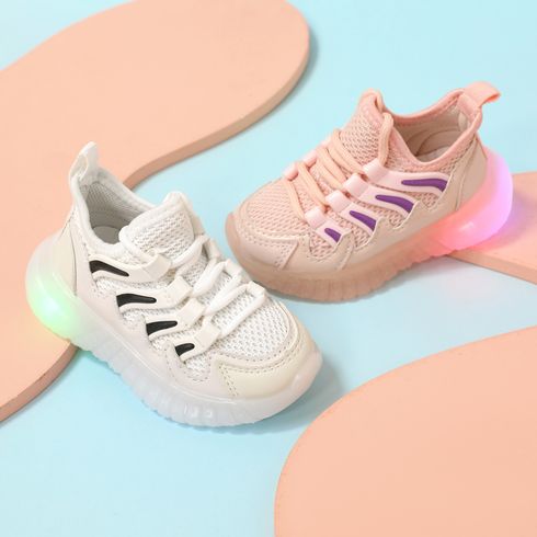 Toddler Mesh Panel Lace Up Front LED Sneakers