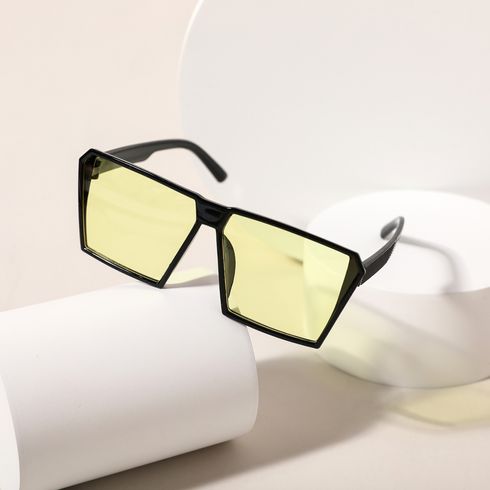 Kids Fashion Yellow Lens Flat Top Shield Decorative Glasses
