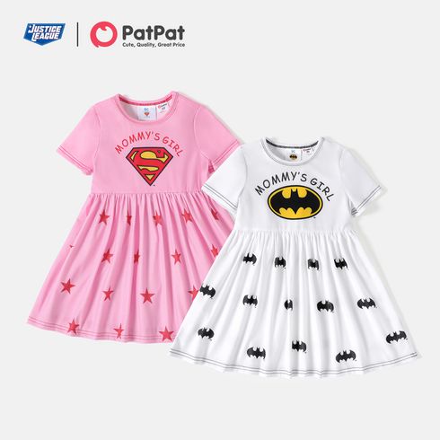 Justice League Toddler Girl Letter Print Short-sleeve Dress