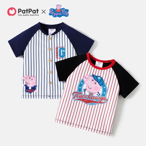 Peppa Pig 1 Stück Kleinkinder Herren Stoffnähte Lässig Schwein Kurzarm T-Shirts