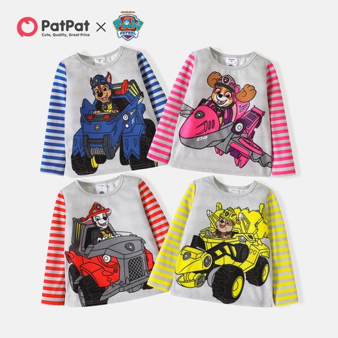 PAW Patrol Toddler Boy/Girl Vehicle Print Colorblock Long-sleeve Tee