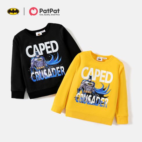 Batman Kid Boy Letter Figure Print Pullover Sweatshirt