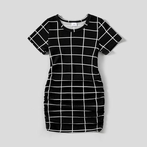 Look Familial Manches courtes Tenues de famille assorties Ensemble Noir/ Blanc big image 6