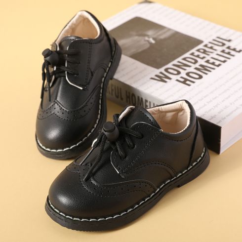Toddler / Kid Lace Up Fashion British Style Black School Uniform Shoes
