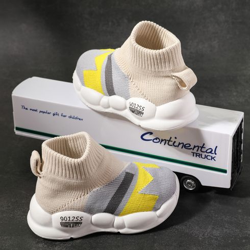 Toddler Color Block Flying Woven Prewalker Shoes