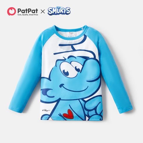 The Smurfs Family Matching Blue Raglan-sleeve Graphic T-shirts Blue big image 8