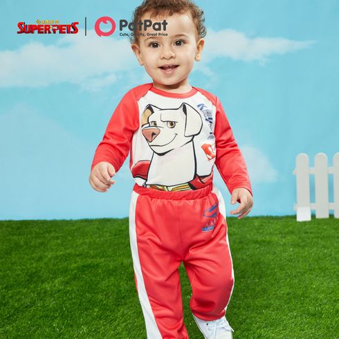 Super Pets 2pcs Baby Boy/Girl 100% Cotton Pants and Raglan-sleeve Graphic Romper Set