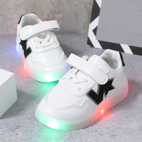 Toddler / Kid Geometric Graphic Velcro Strap LED Sneakers