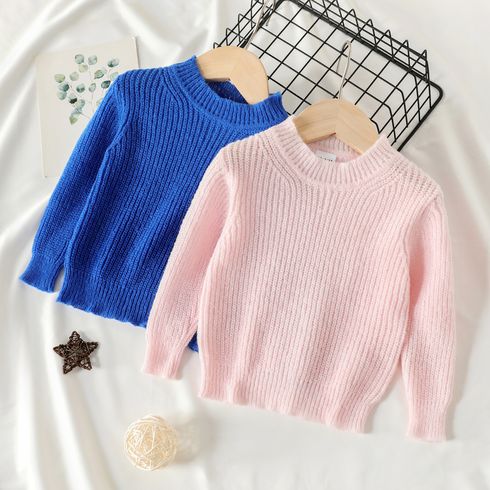Toddler Girl Basic Solid Color Knit Sweater