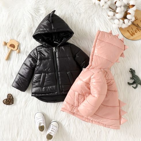 Baby Boy/Girl 3D Dinosaur Design Thickened Thermal Lined Quilted Long-sleeve Hooded Coat