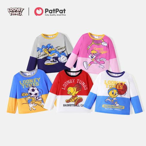 Looney Tunes Toddler Girl/Boy Letter Balls Print Colorblock Long-sleeve Tee