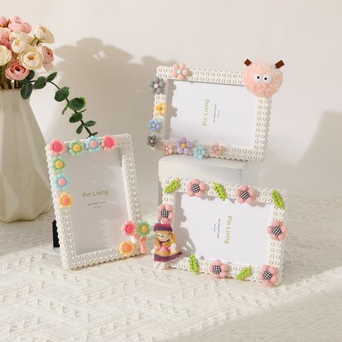 DIY Building Block Photo Frame Magical Picture Frame Toy Building Set for Babies Toddlers Kids (Random hairball color)