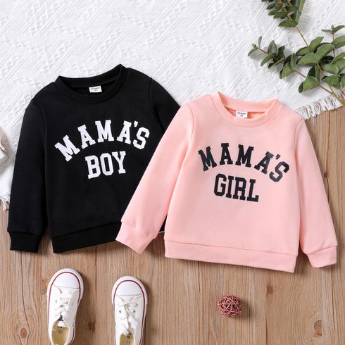 Toddler Girl/Boy Letter Print Pullover Sweatshirt