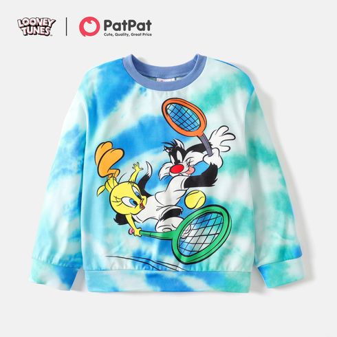 Looney Tunes Kid Boy Tie Dyed Character Print Pullover Sweatshirt