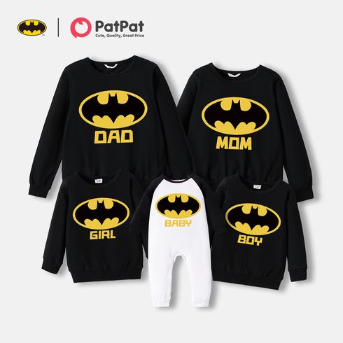 Batman Family Matching 95% Cotton Long-sleeve Graphic Black Sweatshirts