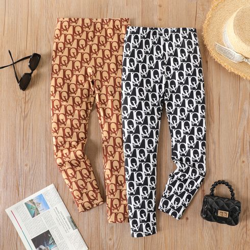 Kid Girl Letter Allover Print Elasticized Leggings
