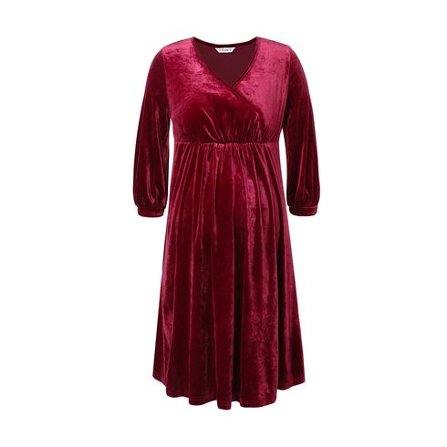 Nursing Velvet Red Short-sleeve Dress