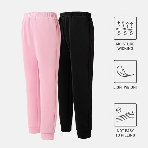 Activewear Kid Girl Solid Color Elasticized Pants