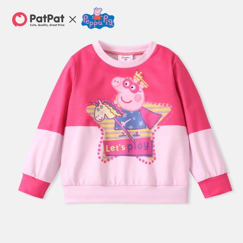 Peppa Pig Toddler Girl Star Print Colorblock Pullover Sweatshirt
