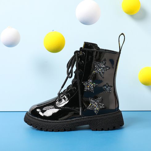 Toddler / Kid Sequin Heart Pattern Lace Up Boots