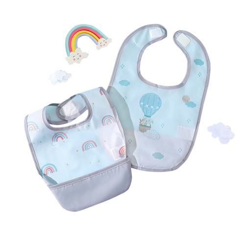 Baby Bib Waterproof Oxford Cloth Bibs for Teething Drooling Eating Feeding
