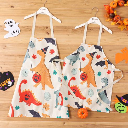 Cartoon Dinosaur Print Apron for Mom and Me