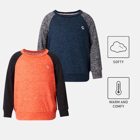 Activewear Toddler Boy Colorblock Long Ralgan Sleeve Tee