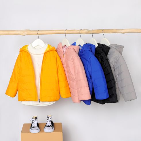 Toddler Boy/Girl Basic Solid Color Hooded Padded Coat