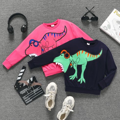 Kid Boy 3D Animal Dinosaur Print Pullover Sweatshirt