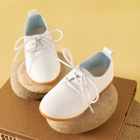 Toddler / Kid Minimalist White Lace Up Low Top Shoes