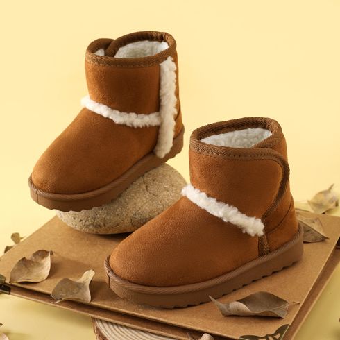 Toddler / Kid Solid Fuzzy Trim Snow Boots