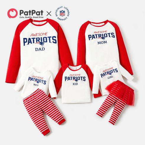 NFL Family Matching 100% Cotton Raglan-sleeve Letter Print Tee (New England Patriots)