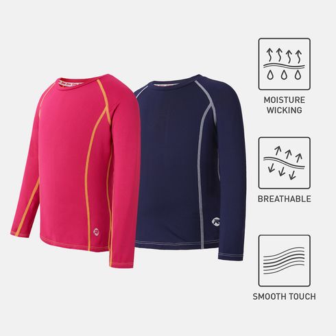 Activewear Toddler Girl Solid Color Long Raglan Sleeve Tee