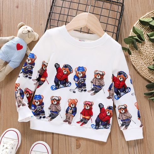 Toddler Boy Bear Print Pullover Sweatshirt