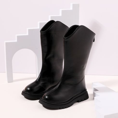 Toddler / Kid Back Zip Up Black High Top Boots