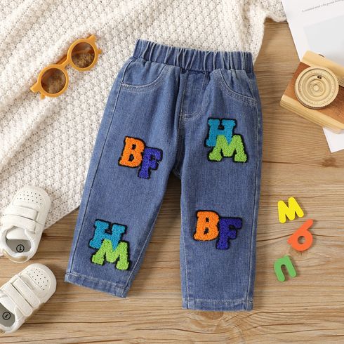 Baby Boy Colorful Letter Embroidered Jeans