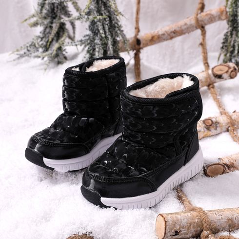 Toddler / Kid Fleece Lined Waterproof Black Thermal Snow Boots
