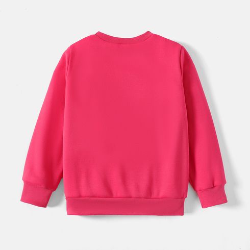 Barbie Kid Girl Letter Embroidered Pullover Sweatshirt Pink big image 7