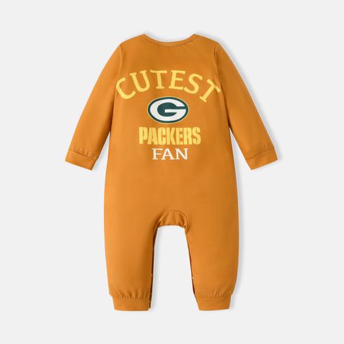 NFL Family Matching Colorblock Long-sleeve Letter Print Tops (Green Bay Packers) Brown big image 6
