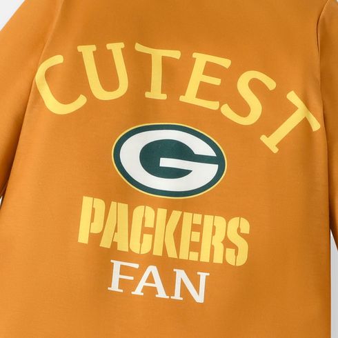 NFL Family Matching Colorblock Long-sleeve Letter Print Tops (Green Bay Packers) Brown big image 2
