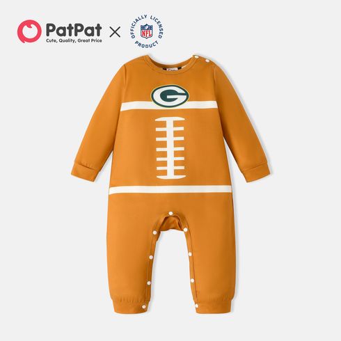 NFL Family Matching Colorblock Long-sleeve Letter Print Tops (Green Bay Packers) Brown big image 1