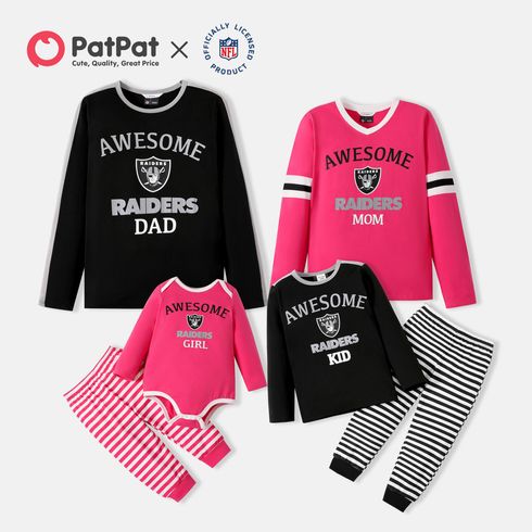 NFL Family Matching Colorblock Long-sleeve Graphic Tee (Oakland Raiders)