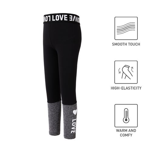 Activewear Toddler Girl Letter Print Splice Colorblock Leggings