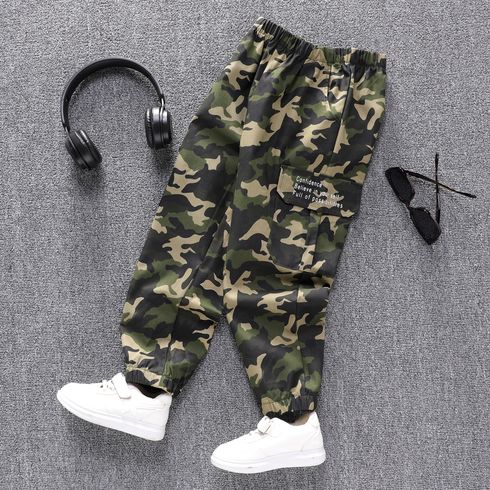 pantalon cargo design de poche imprimé lettre camouflage enfant garçon