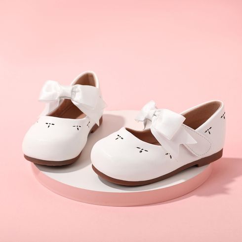 Toddler / Kid Bow Decor Hollow Out White Flats