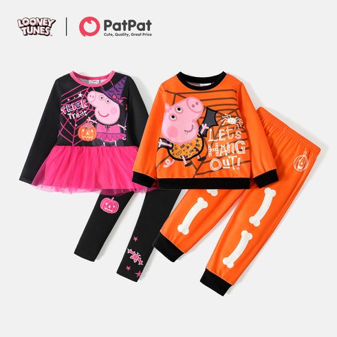 Peppa Pig 2pcs Toddler Boy/Girl Halloween Graphic Long-sleeve Tee and Pants Set