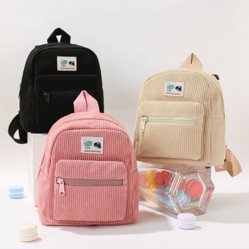 Toddler Graphic Patch Ribbed Corduroy Backpack
