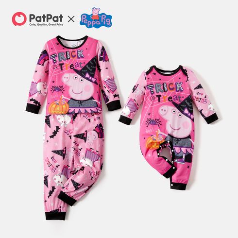 Peppa Pig Halloween Sibling Matching Allover Print Long-sleeve Pajamas Sets (Flame Resistant)