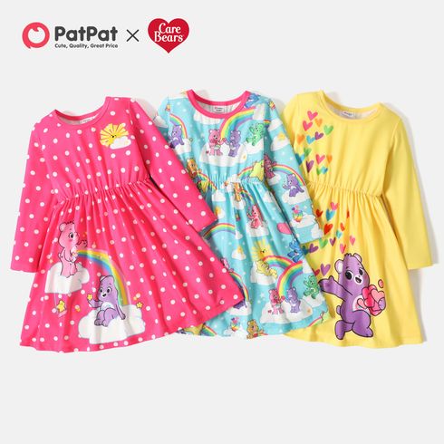 Care Bears Toddler Girl Polka dots/Rainbw/Heart Print Long-sleeve Dress